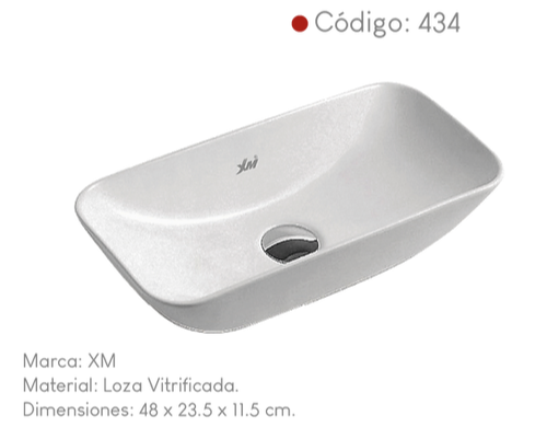 Ovalin de loza blanca encimera 434 XM